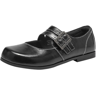 热风黑色小皮鞋女款2026年春季新款法式薄底玛丽珍单鞋百搭女鞋子