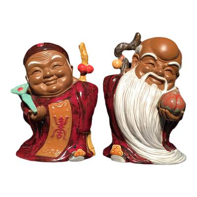 石湾公仔陶瓷新居乔迁福禄寿三星