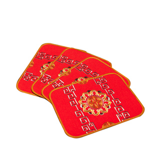 新中式刺绣餐桌盘垫布艺家用花瓶垫子防水防烫杯垫餐垫台灯茶具垫