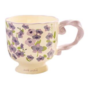 复古繁花陶瓷马克杯大容量早餐杯高颜值情侣水杯子家用办公女送礼