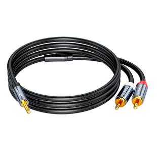 绿众3.5mm转接RCA音响功放连接线转双莲花红白插头电脑手机高保真音质电视转接音箱AV低音炮AUX一拖二音频线