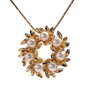 法国IDee花环项链女时尚百搭轻奢小众设计长款毛衣链潮流珍珠饰品