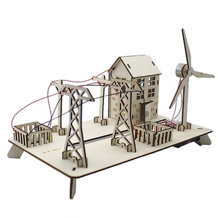 风力发电与高压输电模型1号中小学生小型发电机手工作业diy科技馆