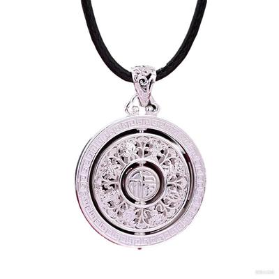 9999纯银八宝罗盘吊坠