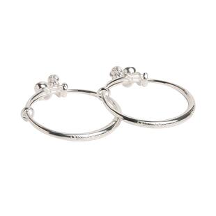 宫里上新宝宝银手镯婴儿纯银儿童s999足银镯子一对新生儿周岁满月