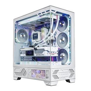 瓦尔基里VK03白色6.2寸触摸屏270°海景房游戏电脑360台式ATX机箱