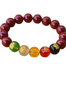 五路财神朱砂手链紫金砂手串男女