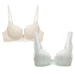 华歌尔Wacoal文胸轻薄透气凉感蕾丝聚拢侧收舒适内衣女软支撑胸罩