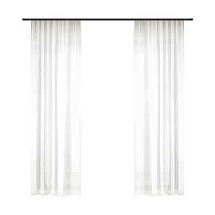 简约竖百叶纱窗帘透光不透人客厅纱帘卧室飘窗白色窗纱高级感白纱