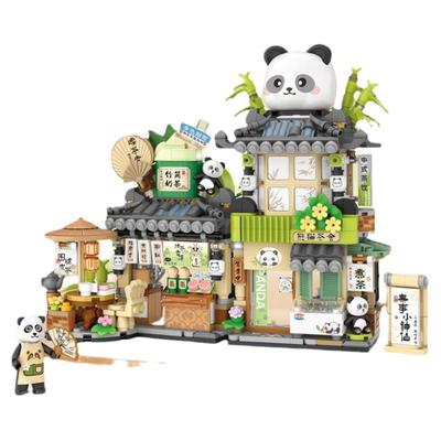 LOZ积木熊猫茶馆小熊咖啡街景