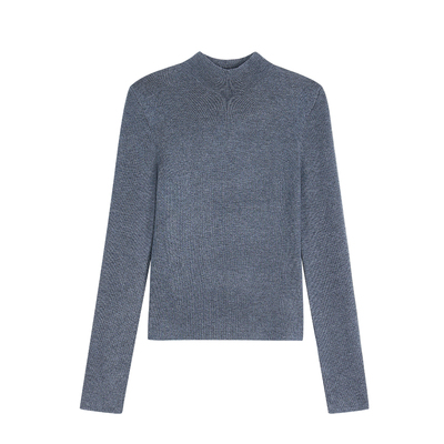 回归舒适黑色半高领长袖上衣