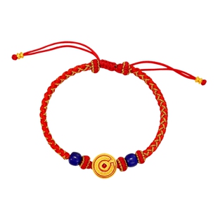 赛菲尔传世臻纯黄金手链女转运珠足金999.9青金石手链节日送礼