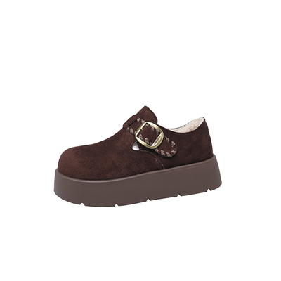 厚底加绒勃肯鞋全包增高保暖棉鞋