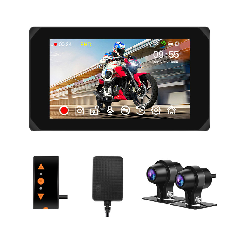 唯赛思通 摩托车智能车机投屏记录仪carplay安卓导航双镜头胎压
