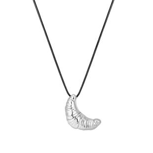 DODOGOGO牛角包项链女配饰秋冬长款毛衣链轻奢小众卫衣锁骨链吊坠