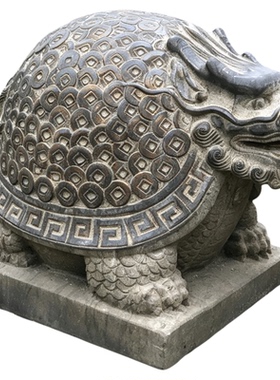新中式仿古青石金钱龟镇宅摆件