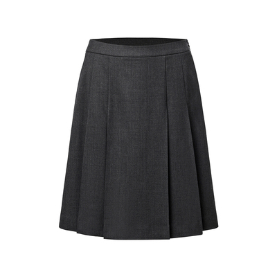 VGRASS羊毛混纺重工压褶a字半裙