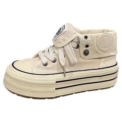 2025新款厚底高帮帆布鞋