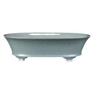 廷怀窑 汝窑水仙盆 北宋张公巷卵青釉水培盆 仿古瓷底部通体满釉