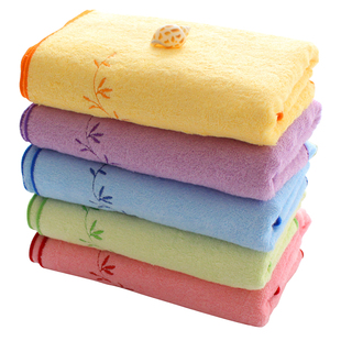 洁丽雅竹 浆 纤维方巾小毛巾女士擦洗脸家用儿童5条装非纯棉 四方