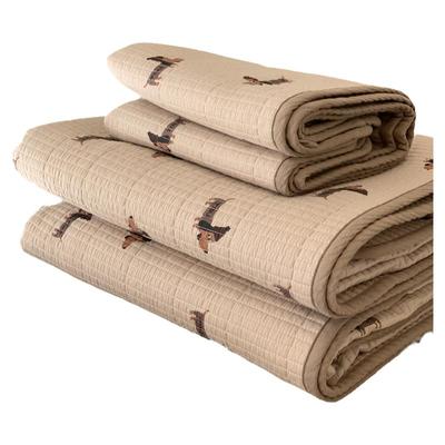 韩国大鹅双面纯棉床盖三件套