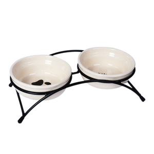 【猫奴小馆】出口 Elite 铁架陶瓷宠物碗 水碗食碗食盆猫碗