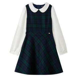 【30%绵羊毛】eland kids衣恋童装女童连衣裙2025冬新品格纹裙子