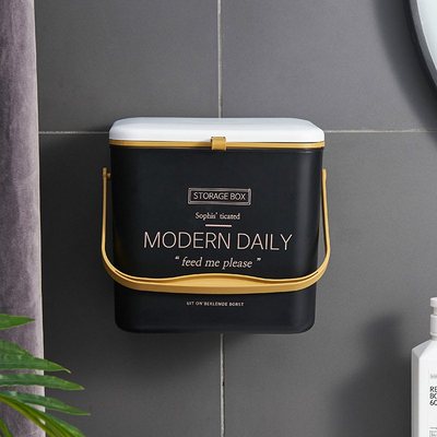 卫生间垃圾桶家用免打孔壁挂式桶厨房悬挂有带防水收纳筒厕所盖