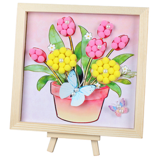 三八节手工diy毛球画半成品老年人简单制作养老院社区沙龙活动38