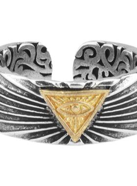 pdstyle法式三角形ins嘻哈潮戒指