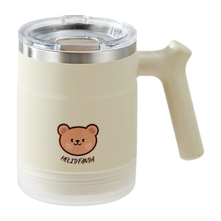 不锈钢马克杯带盖带勺子高颜值咖啡杯办公室女生喝水杯泡茶杯新款