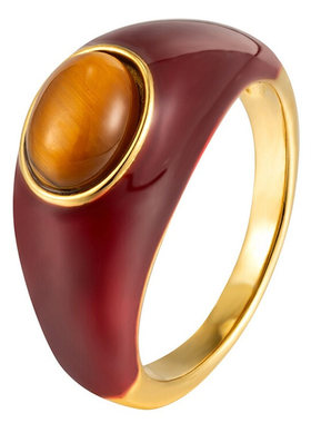 滴油椭圆虎眼石戒指时尚高级