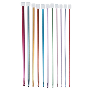 阿富汗钩针长勾针围巾棒针套装手工毛线diy编织工具铝粗棒针勾针