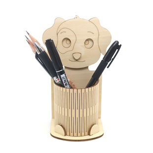 12生肖创意笔筒学生办公可手工拼装桌面摆件收纳盒卡通木质文具