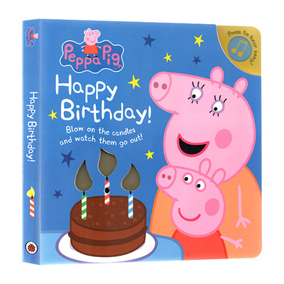 小猪佩奇生日快乐 纸板发声书 英文原版 Peppa Pig Happy Birthday 粉红猪小妹 全英文版 Ladybird 进口原版英语书籍