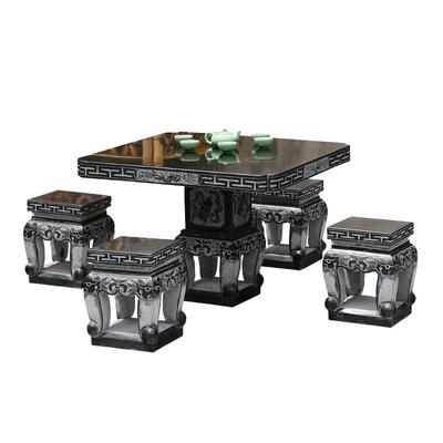 石桌石凳天然青石仿古茶台中式