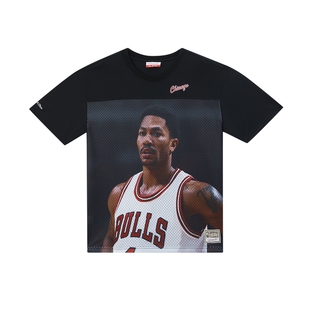 MITCHELL & NESSx DROSE公牛罗斯美式复古潮流短袖T恤