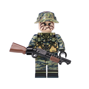 第三方越战武器装备迷彩美军事特种战士兵积木小人仔拼装玩具模型
