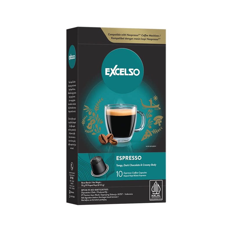 EXCELSO特浓咖啡胶囊5.5gx10醇厚香浓黑朱古力风味办公室提神饮品