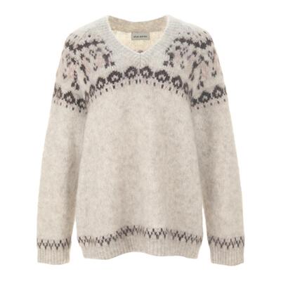 wanatry羊毛马海毛v领毛衣