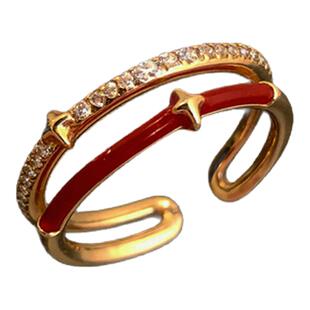 nojob vintage古着「朱砂星辰」中古戒指活口小众男女对戒情侣潮