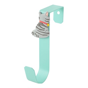 日式猫咪门后挂钩无痕免钉衣帽挂钩衣柜门板收纳置物架晾晒勾子