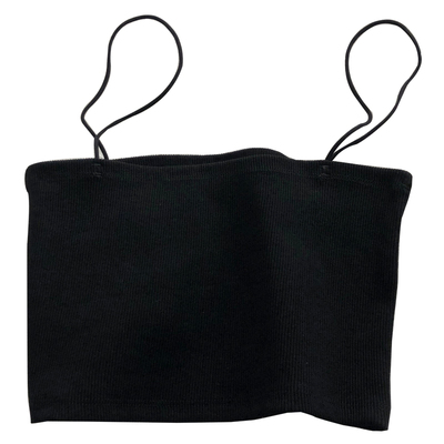 性感弹力螺纹一字领吊带背心