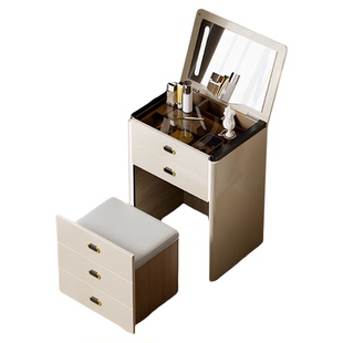 鹿匠梳妆台保险柜一体式小户型卧室化妆桌斗柜60cm宽隐藏式智能搬不走防盗指纹密码保险箱家用小型2026新款