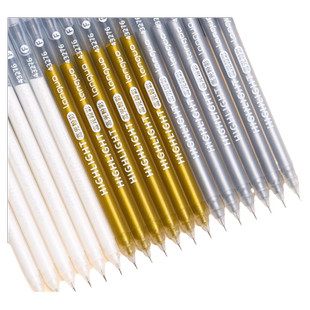 蓝果美术高光笔白笔手绘笔美术生专用套装学生手绘白笔手账画画美术专用黑卡手帐笔金银白色手帐笔摸鱼神器