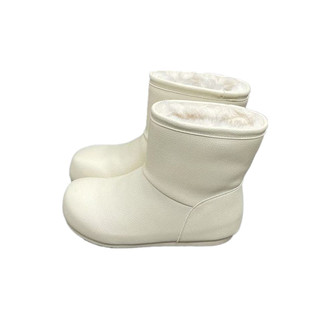 真皮时尚白色雪地靴女2025新款冬季软底防滑加厚保暖羊毛雪地棉鞋