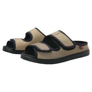 老人脚肿专用凉拖鞋加肥加宽浮肿变形外翻糖尿病足残疾调节魔术鞋