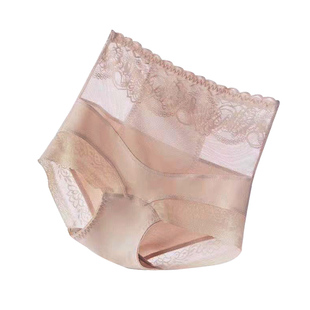 3条装 宜可露内裤女高腰蕾丝全棉底档无痕透气性感包臀收腹三角裤