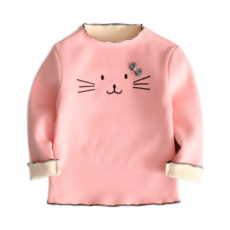 【新品】女宝宝加绒打底衫秋冬1-3岁女小童加厚婴儿保暖秋衣t恤