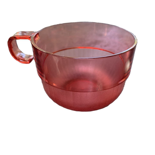 散漫一世-特百惠真品塑料非玻璃可爱带把咖啡杯茶杯晶美小杯190ML